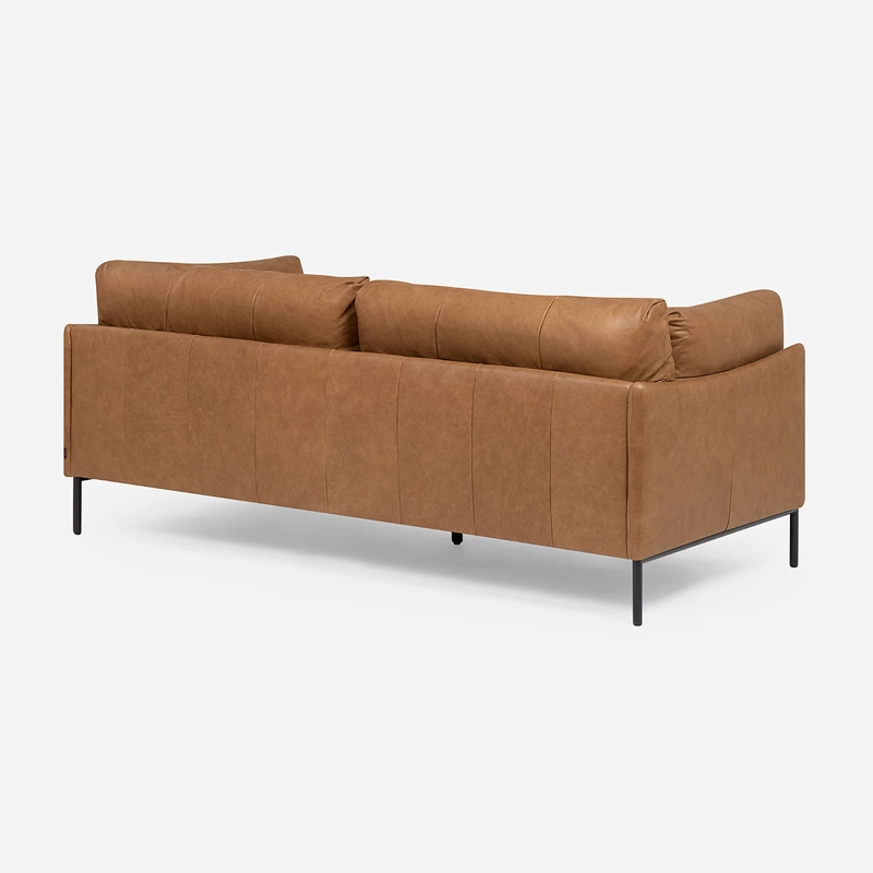 SOFA THAMOVA 3 CUERPOS CUERO COLOR CAFE - 4