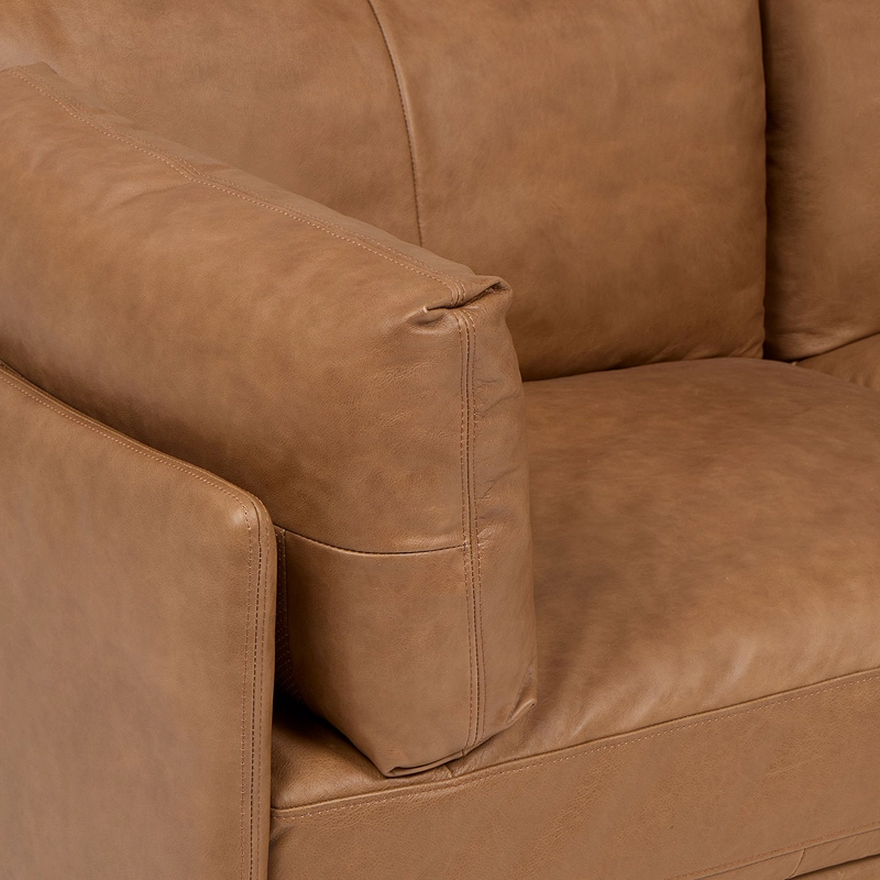 SOFA THAMOVA 3 CUERPOS CUERO COLOR CAFE - 5