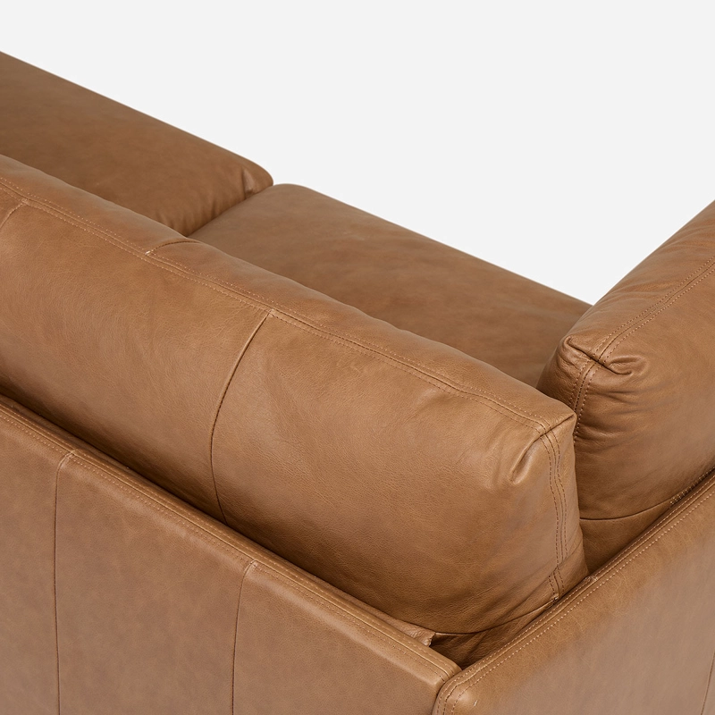 SOFA THAMOVA 3 CUERPOS CUERO COLOR CAFE - 7