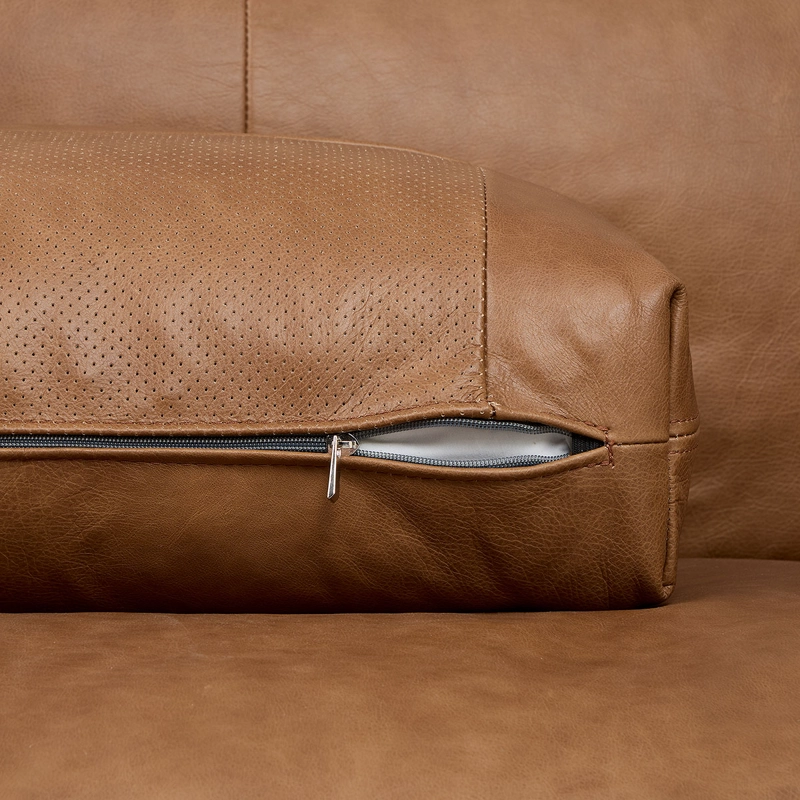 SOFA THAMOVA 3 CUERPOS CUERO COLOR CAFE - 8