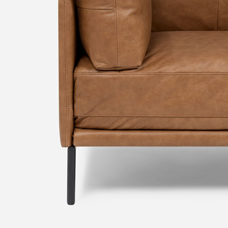 SOFA THAMOVA 3 CUERPOS CUERO COLOR CAFE - 9