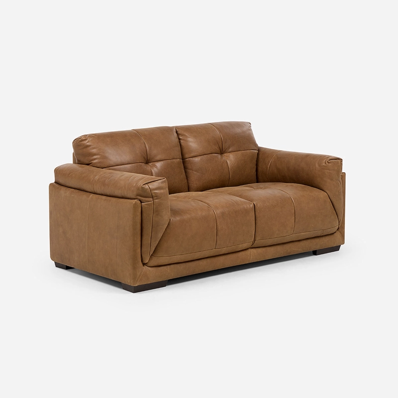 SOFA PLAT 2.5 CUERPOS CUERO TOSTADO - 1