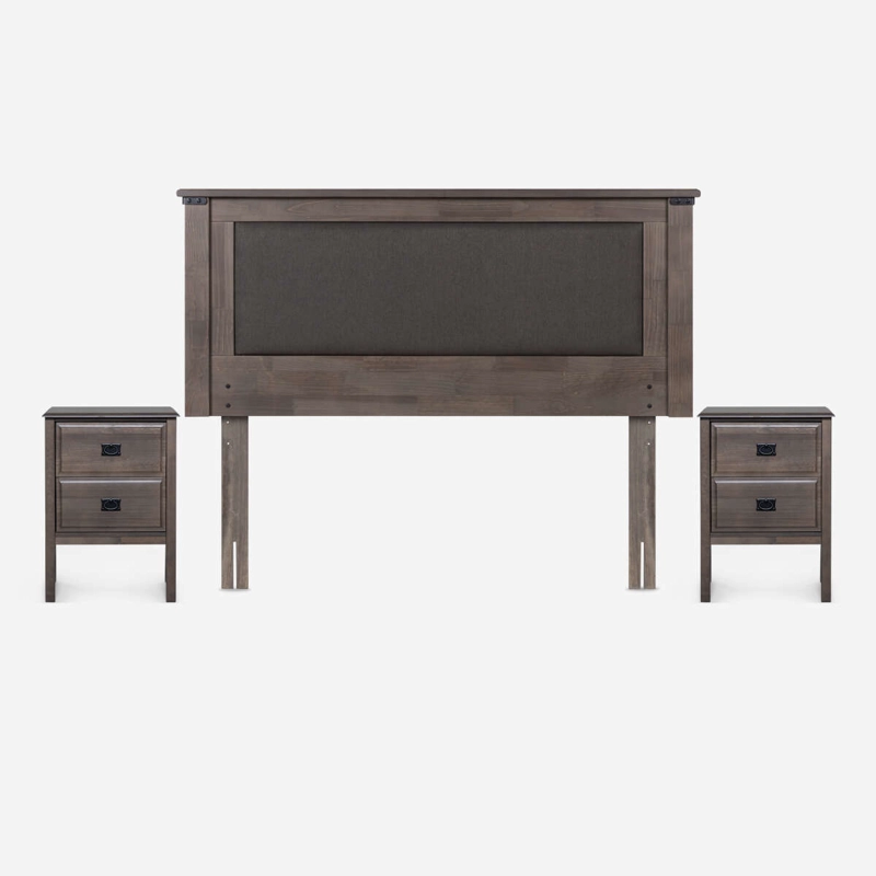 SET DE MUEBLES NEW RAY 2 PLAZAS GRIS - 2