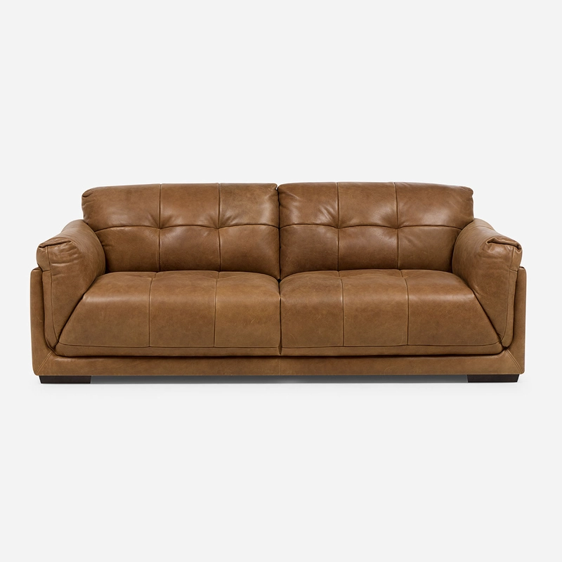 SOFA PLAT 3 CUERPOS CUERO TOSTADO - 3
