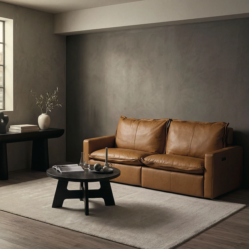 SOFA RECLINABLE ELE CTRICO ROLAN 2 CUERPOS CAMEL - 4