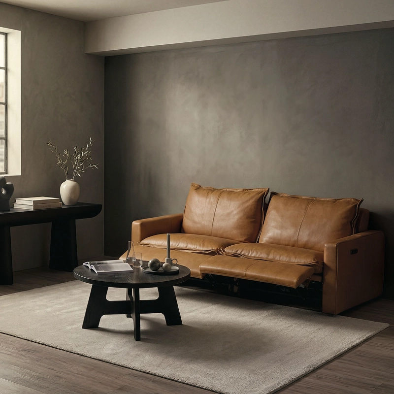 SOFA RECLINABLE ELE CTRICO ROLAN 2 CUERPOS CAMEL - 5