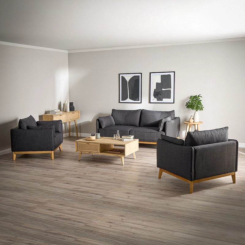SOFA HOLSTEBRO 3 CUERPOS TELA CHARCOAL - 2