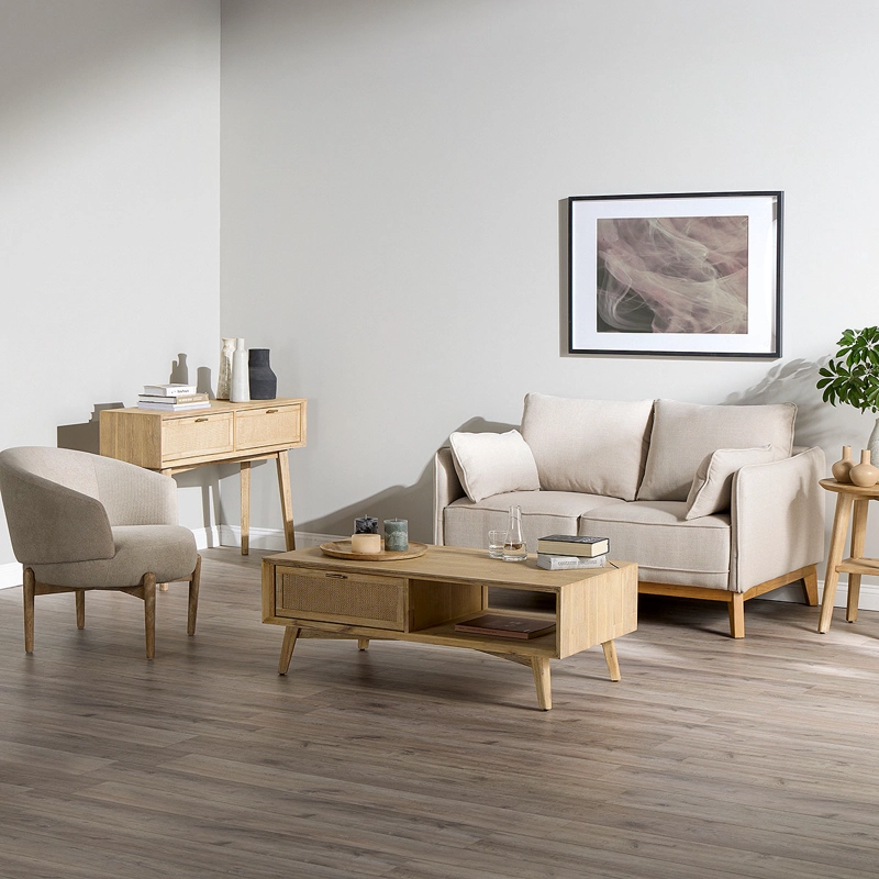 SOFA HOLSTEBRO 2 CUERPOS TELA BEIGE - 2