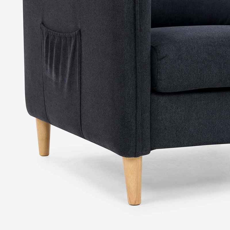 SOFA BLUME 2 CUERPOS TELA GRAFITO - 5