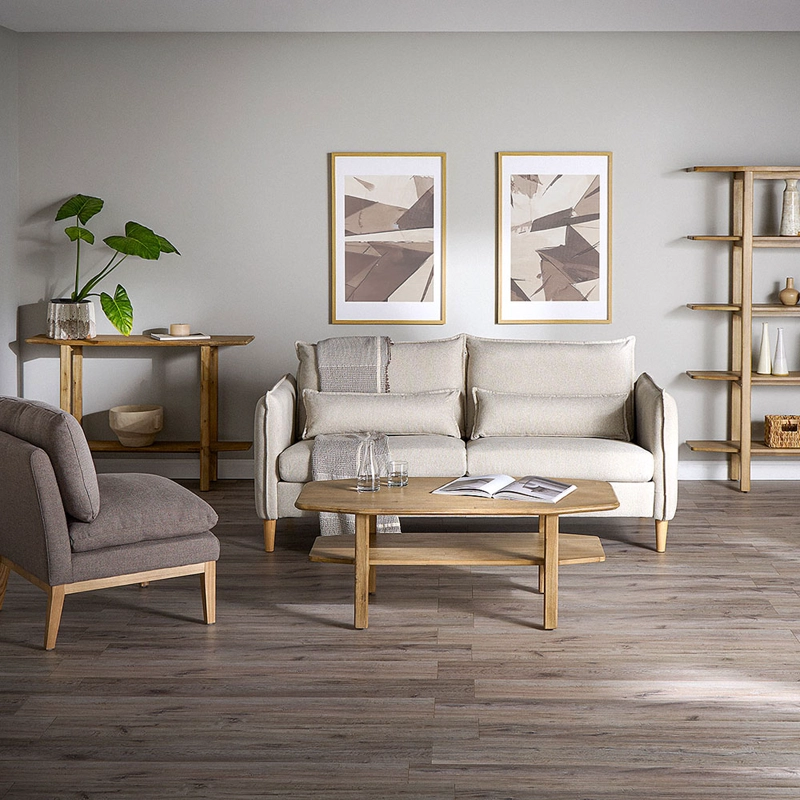 SOFA BLUME 3 CUERPOS TELA BEIGE - 2