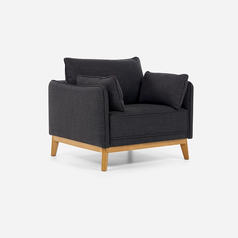 SILLON HOLSTEBRO 1 CUERPO TELA CHARCOAL - 1