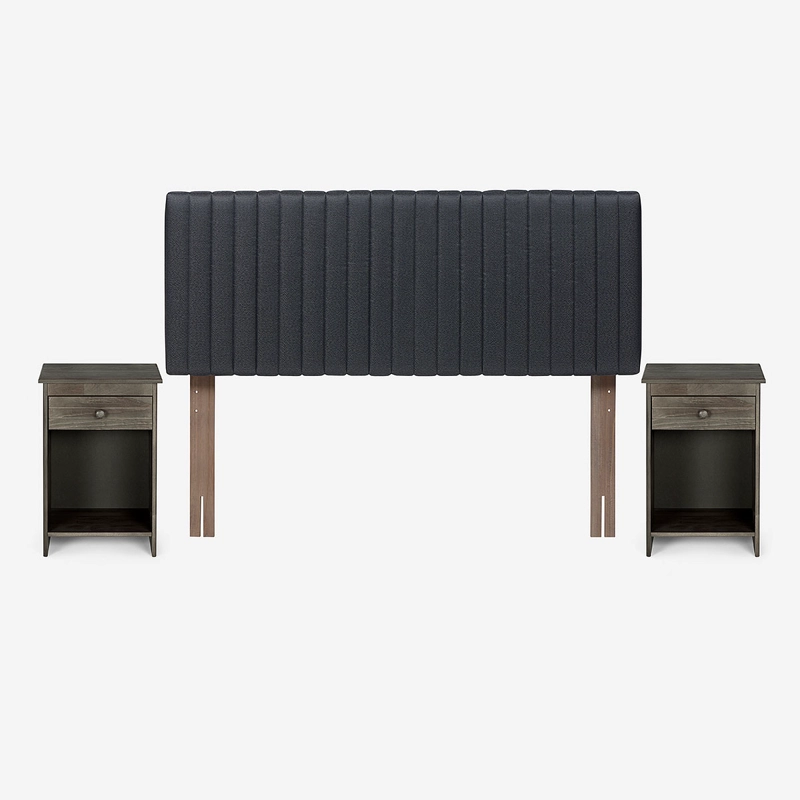 SET DE MUEBLES LUCIO II 2 PLAZAS GRAFITO - 1