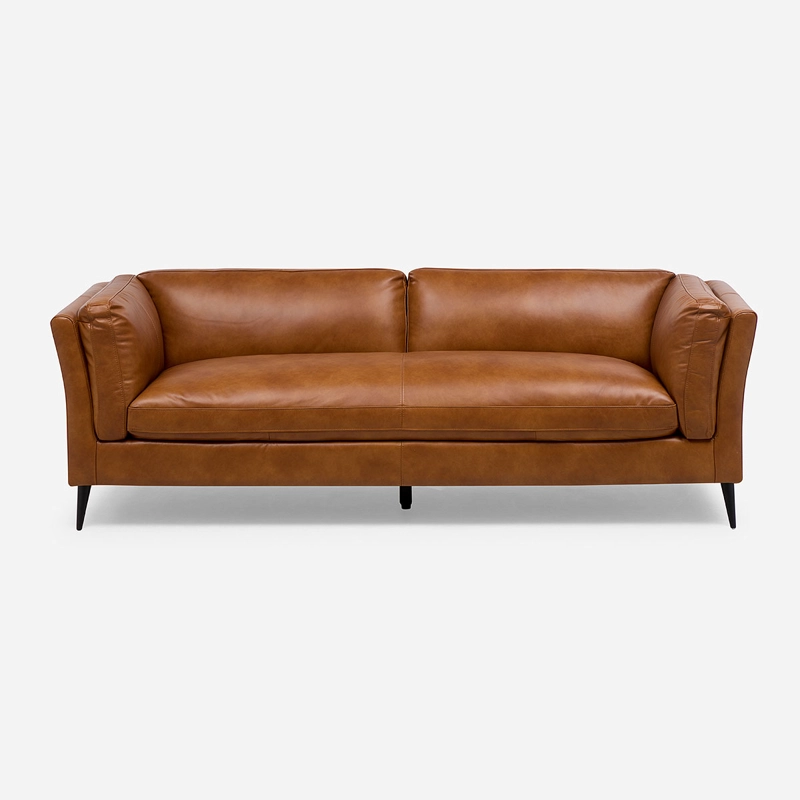 SOFA MALALI 3 CUERPOS CUERO CARAMELO - 1