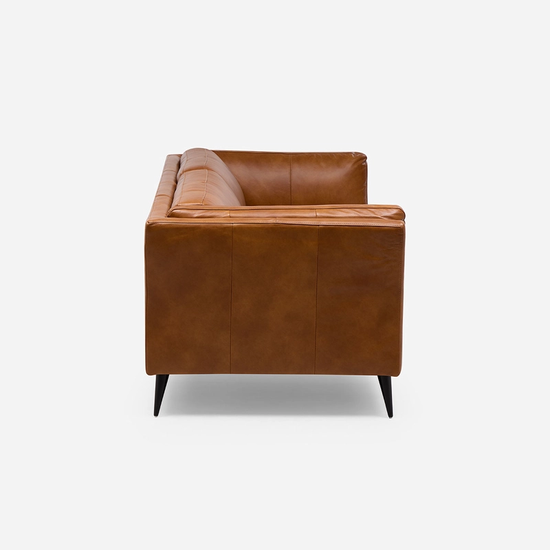 SOFA MALALI 3 CUERPOS CUERO CARAMELO - 3