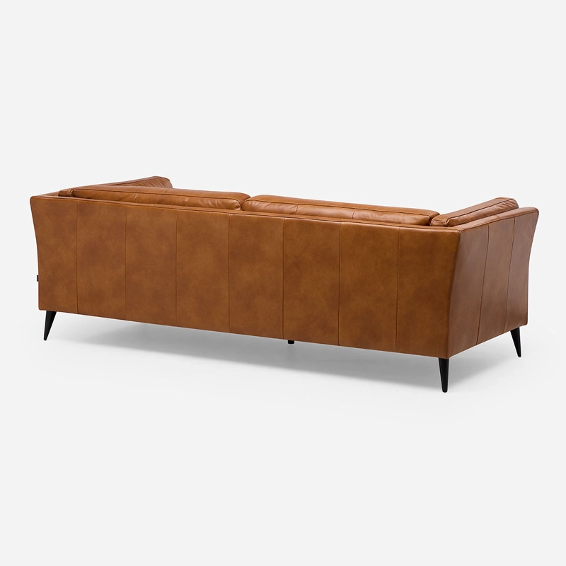SOFA MALALI 3 CUERPOS CUERO CARAMELO - 4