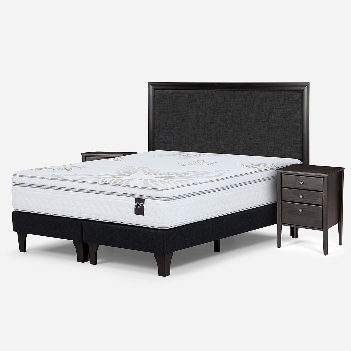 CAMA ART 4 DE 2 PLAZAS + RESPALDO NOLITA Y VELADORES ISSEY - 3
