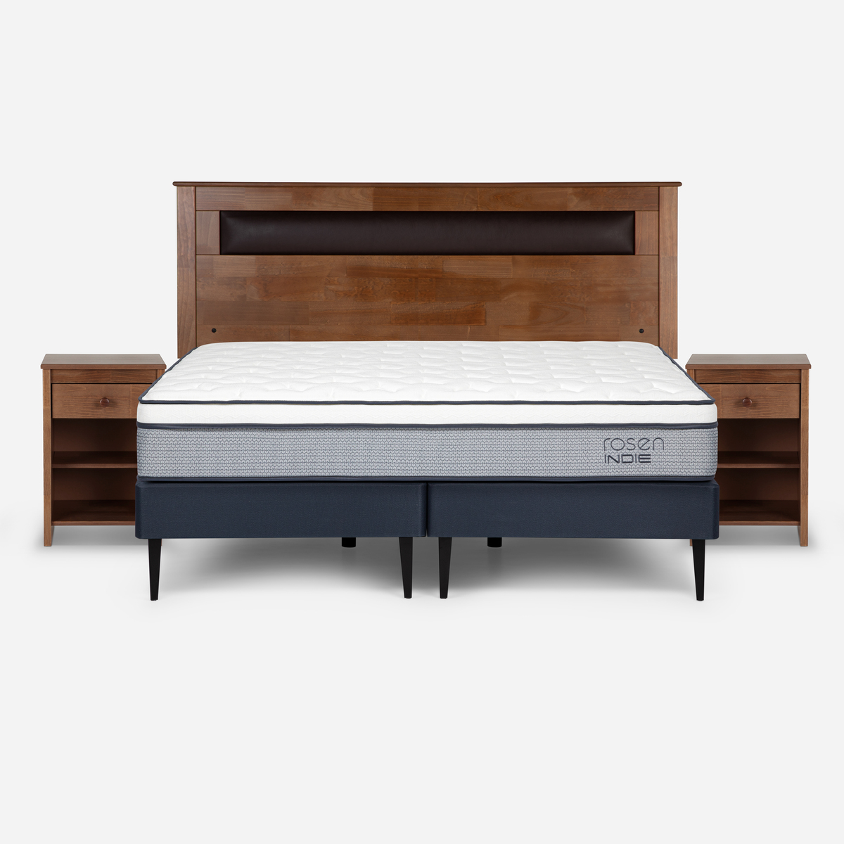 CAMA EUROPEA ROSEN INDIE KING + MUEBLES FERRARA - 1