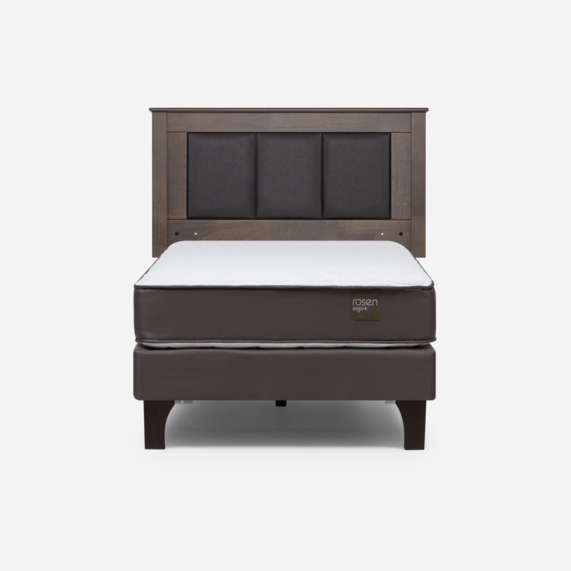 CAMA NEW ERGO T 1 PLAZA + RESPALDO RACHEL GRIS - 1
