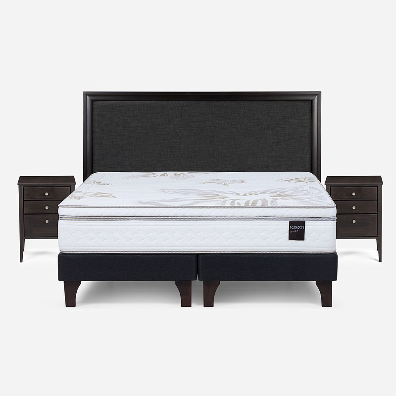 CAMA ART 4 SUPER KING + RESPALDO NOLITA Y VELADORES ISSEY - 1