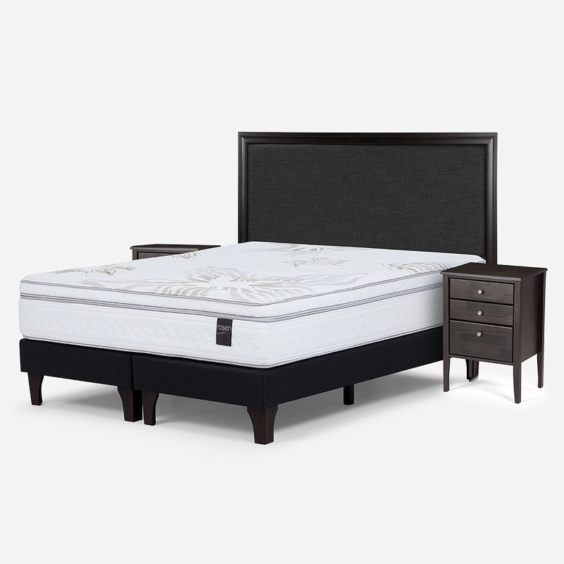 CAMA ART 4 SUPER KING + RESPALDO NOLITA Y VELADORES ISSEY - 3