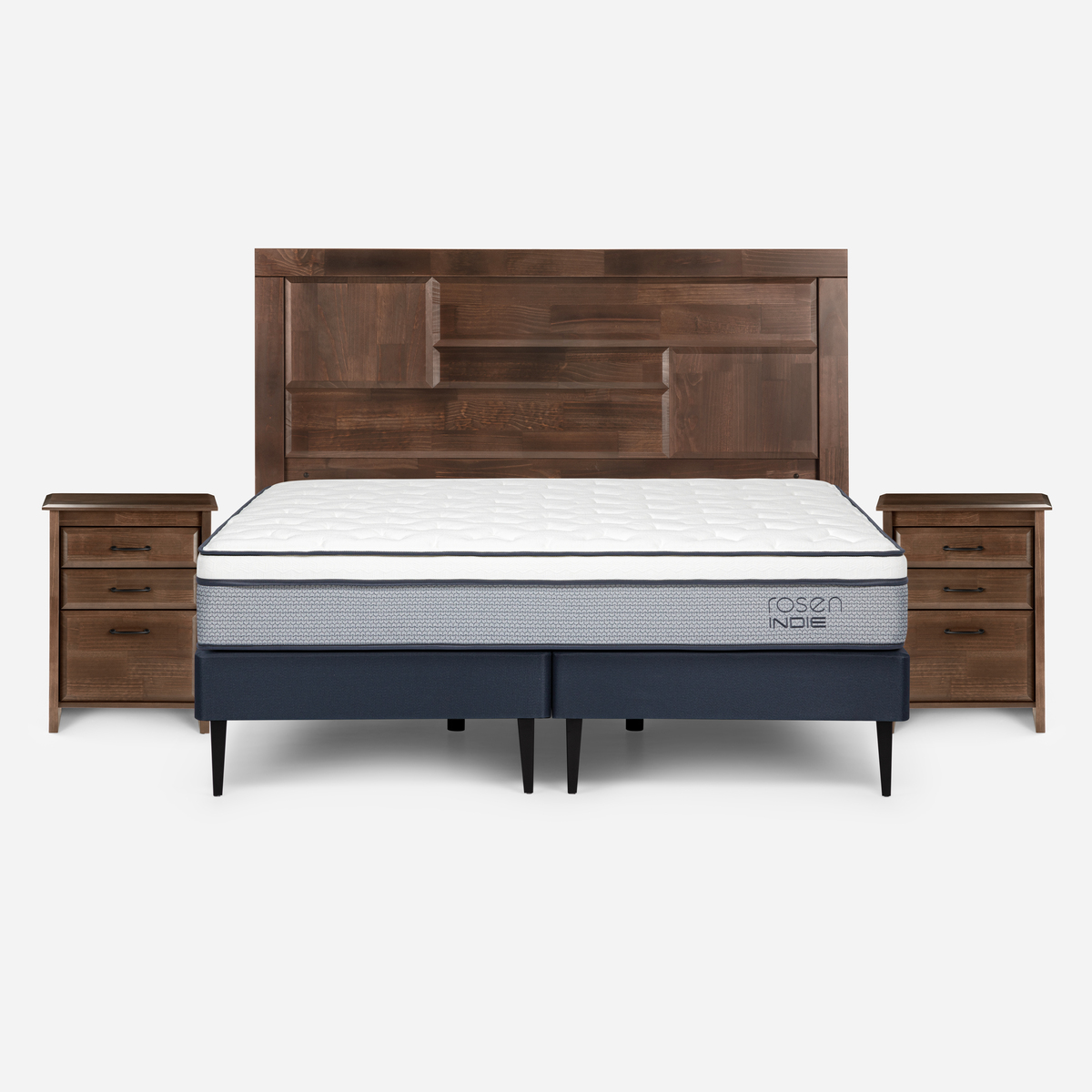 CAMA EUROPEA ROSEN  INDIE 2 PLAZAS BD + MUEBLES DOLCE - 1