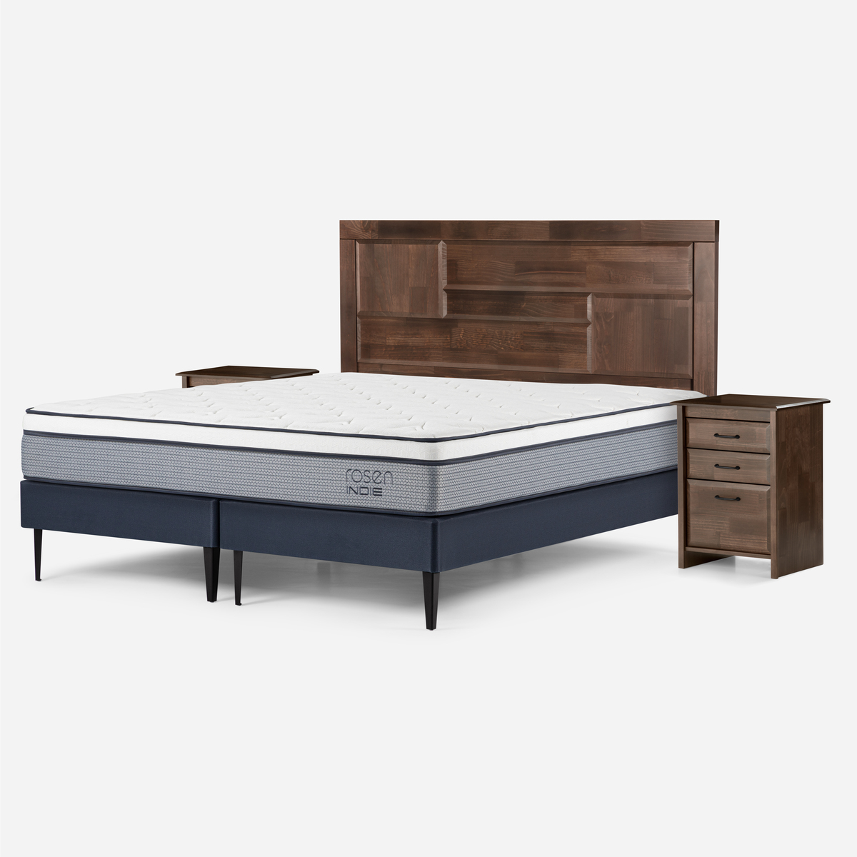 CAMA EUROPEA ROSEN  INDIE 2 PLAZAS BD + MUEBLES DOLCE - 6