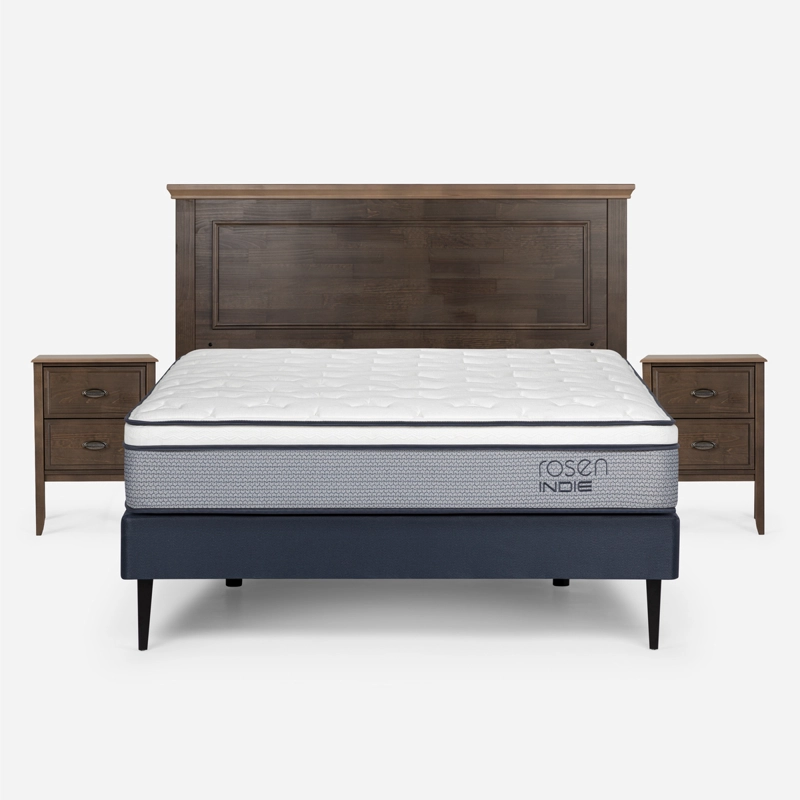 CAMA EUROPEA ROSEN  INDIE 2 PLAZAS + MUEBLES ANNA - 1