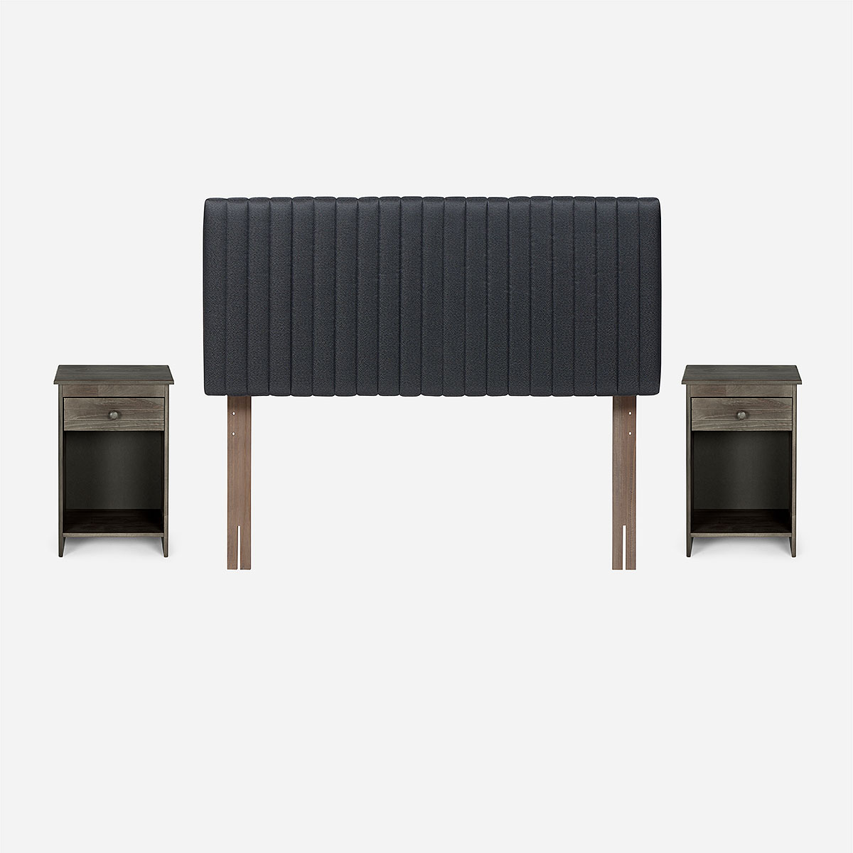 CAMA EUROPEA NEW STYLE 2 PLUS 2 PLAZAS + RESPALDO LUCIO + VELADOR - 5