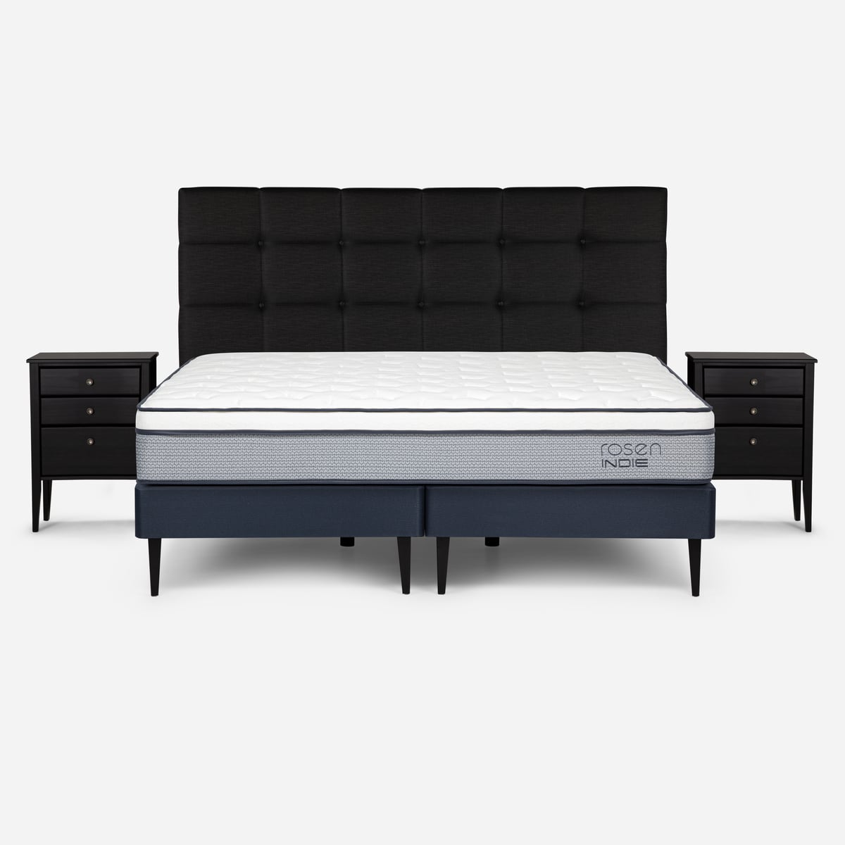 CAMA EUROPEA ROSEN  INDIE KING + MUEBLES ISSEY GRAFITO - 1