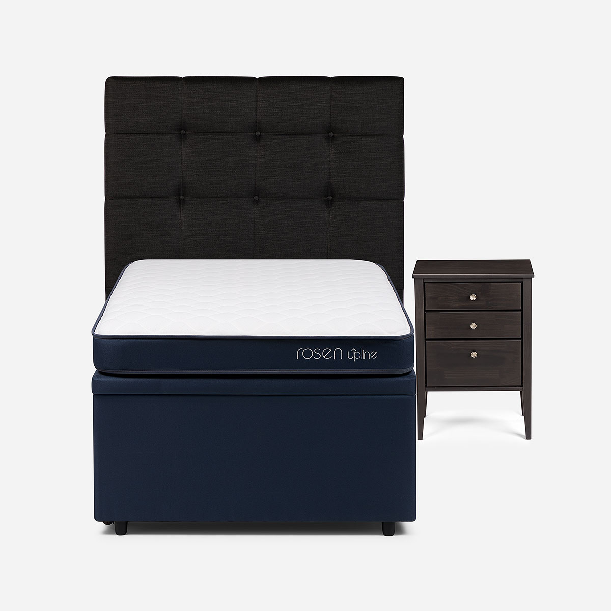 BED BOXET ROSEN UPLINE 1,5 PLAZAS + MUEBLES ISSEY GRAFITO - 1