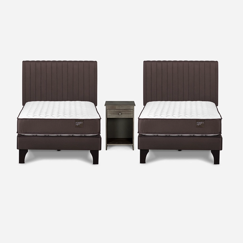 SET 2 CAMAS NEW ERGO T 1 PLAZA + SET DE MUEBLES LUCIO - 1