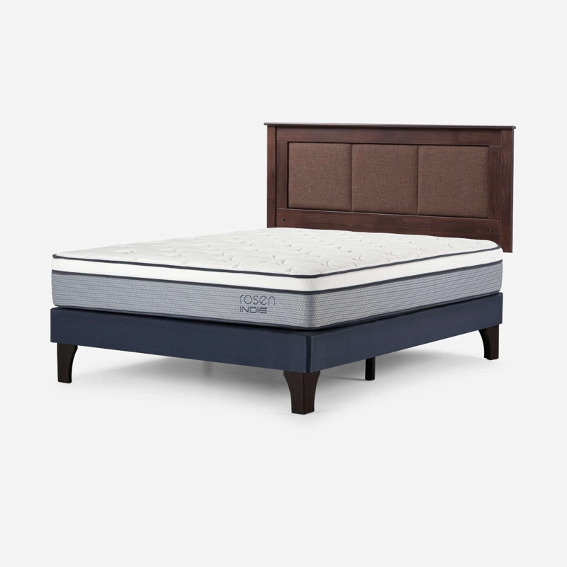 CAMA INDIE 2 PLAZAS PATA MADERA BN + RESPALDO RACHEL - 3