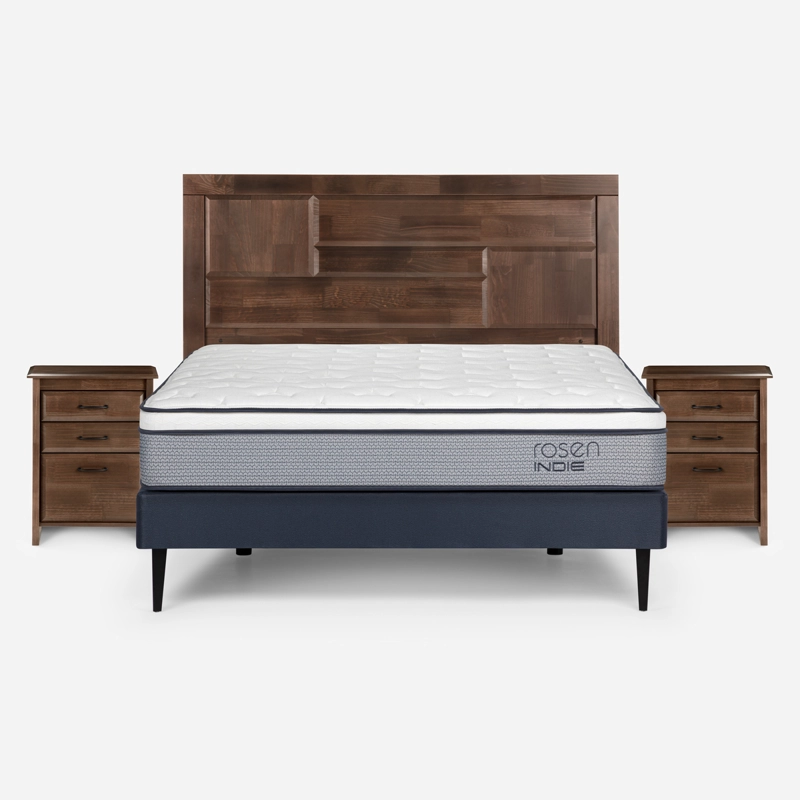 CAMA EUROPEA ROSEN  INDIE 2 PLAZAS + MUEBLES DOLCE - 1
