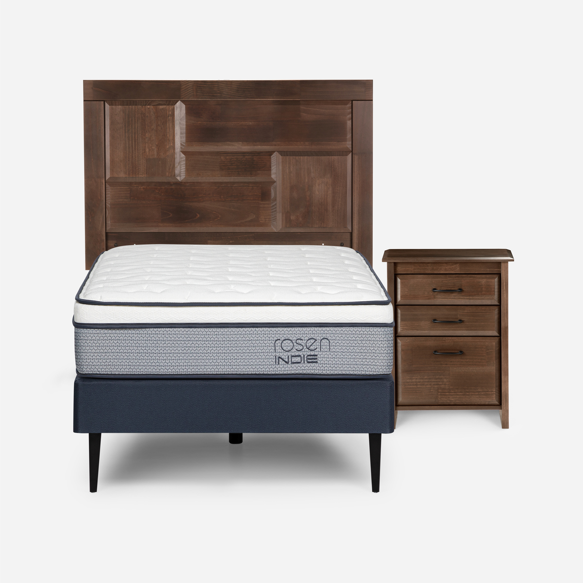 CAMA EUROPEA ROSEN INDIE 1 PLAZA + MUEBLES DOLCE - 1