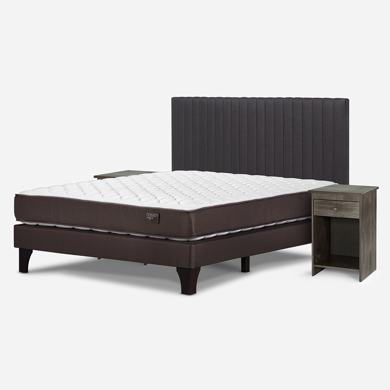 CAMA NEW ERGO T 2 PLAZAS + SET DE MUEBLES LUCIO GRAFITO - 2