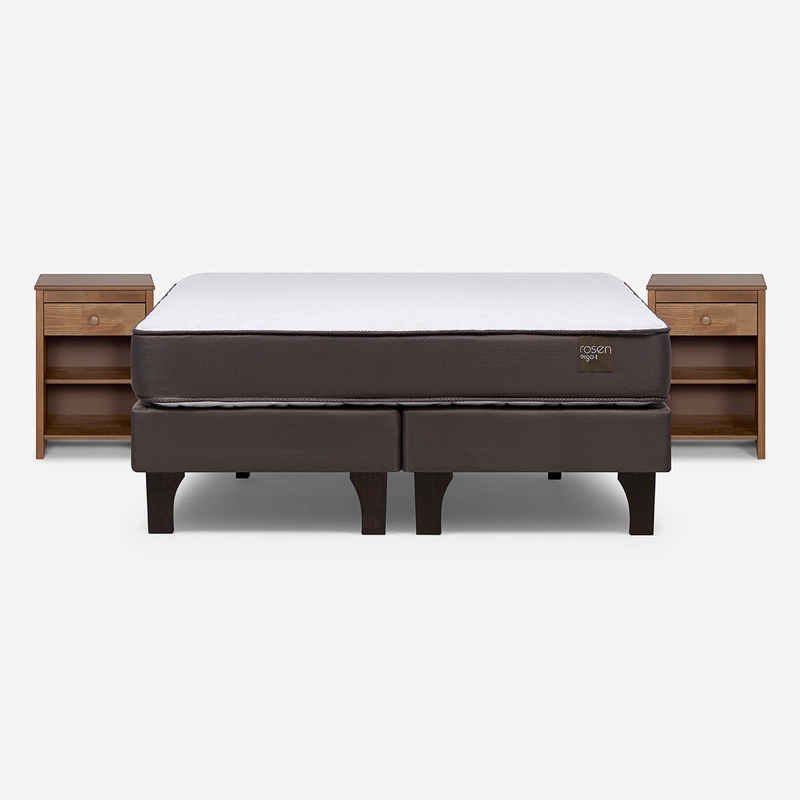 CAMA NEW ERGO T 2 PLAZAS BD + VELADOR FERRARA - 1