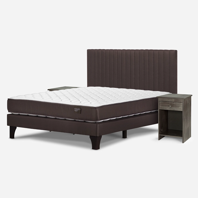 CAMA NEW ERGO T 2 PLAZAS + SET DE MUEBLES LUCIO CHOCOLATE - 2