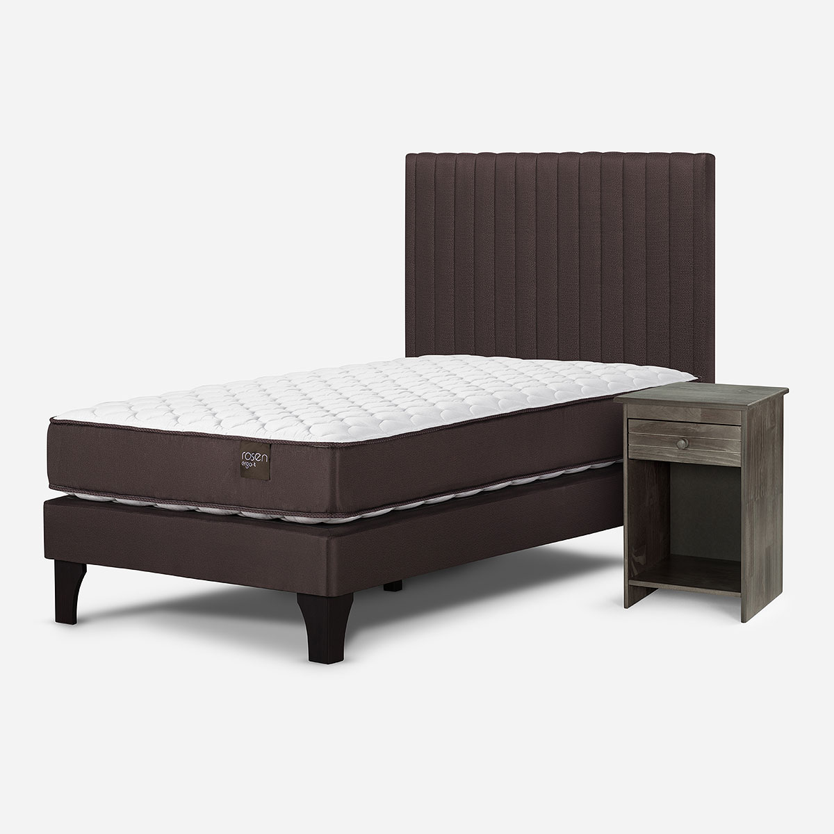 CAMA NEW ERGO T 1 PLAZA + SET DE MUEBLES LUCIO CHOCOLATE - 2