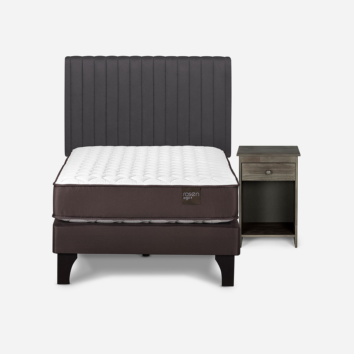 CAMA NEW ERGO T 1 PLAZA + SET DE MUEBLES LUCIO GRAFITO - 1