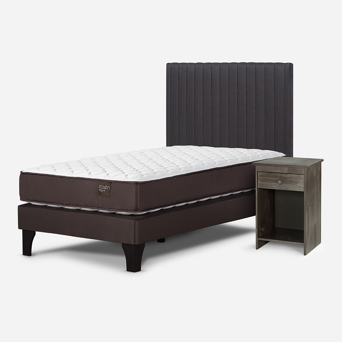 CAMA NEW ERGO T 1 PLAZA + SET DE MUEBLES LUCIO GRAFITO - 2