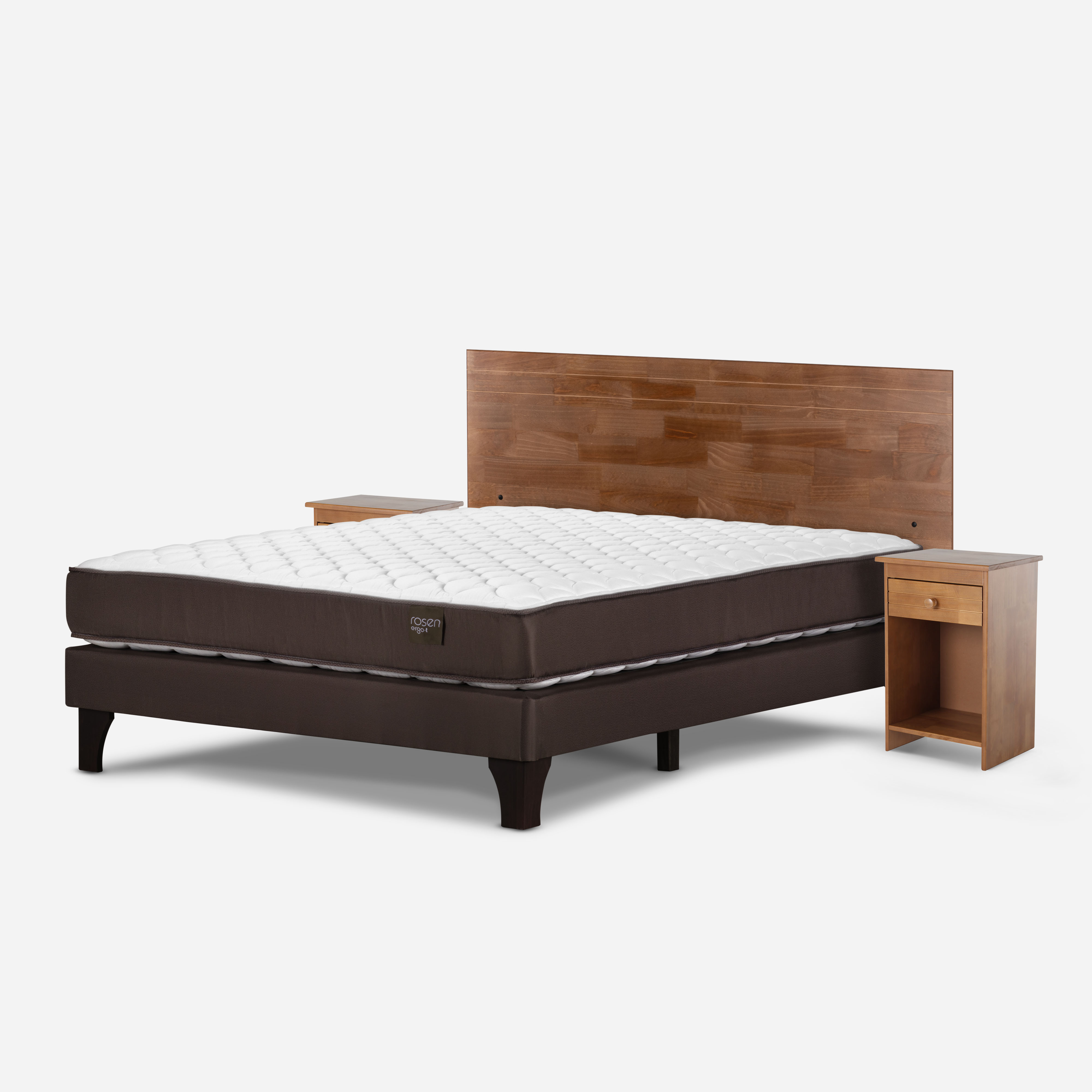 CAMA NEW ERGO T 2 PLAZAS + SET DE MUEBLES TABOR CARAMELO - 5