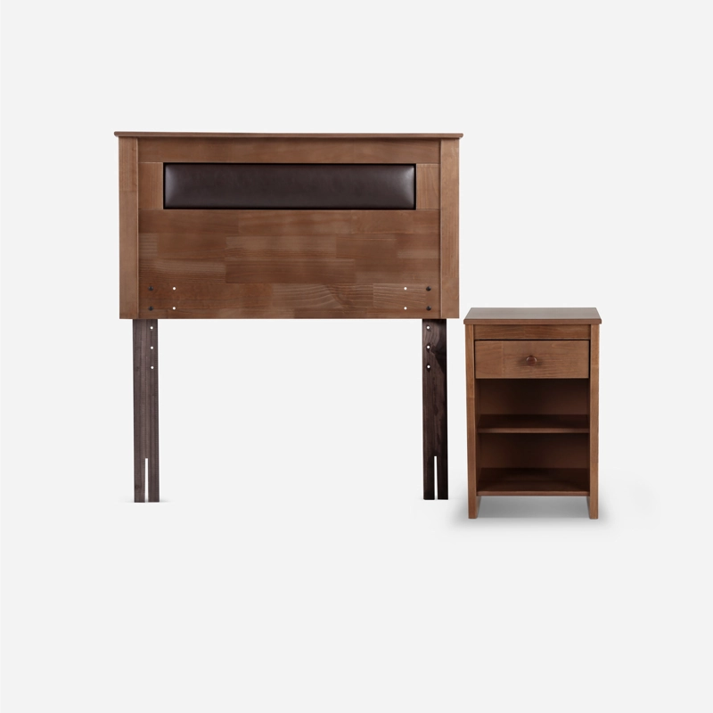 CAMA INDIE 1,5 PLAZAS PATA ACERO + REPALDO + VELADOR FERRARA - 2