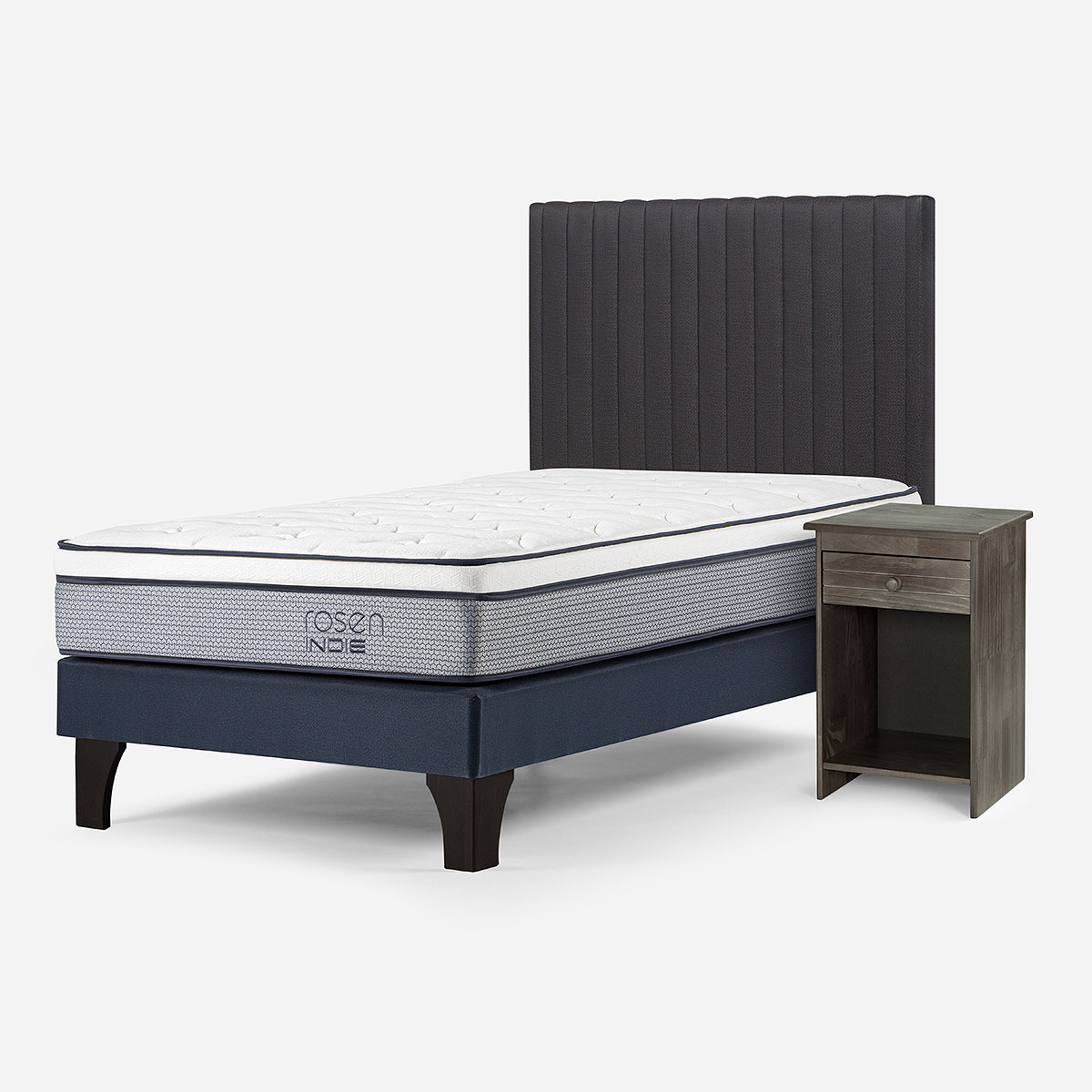 CAMA INDIE 1,5 PLAZAS + RESPALDO LUCIO Y VELADOR TABOR - 2