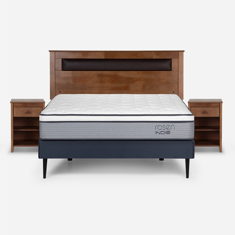 CAMA EUROPEA ROSEN INDIE 2 PLAZAS + MUEBLES FERRARA - 1