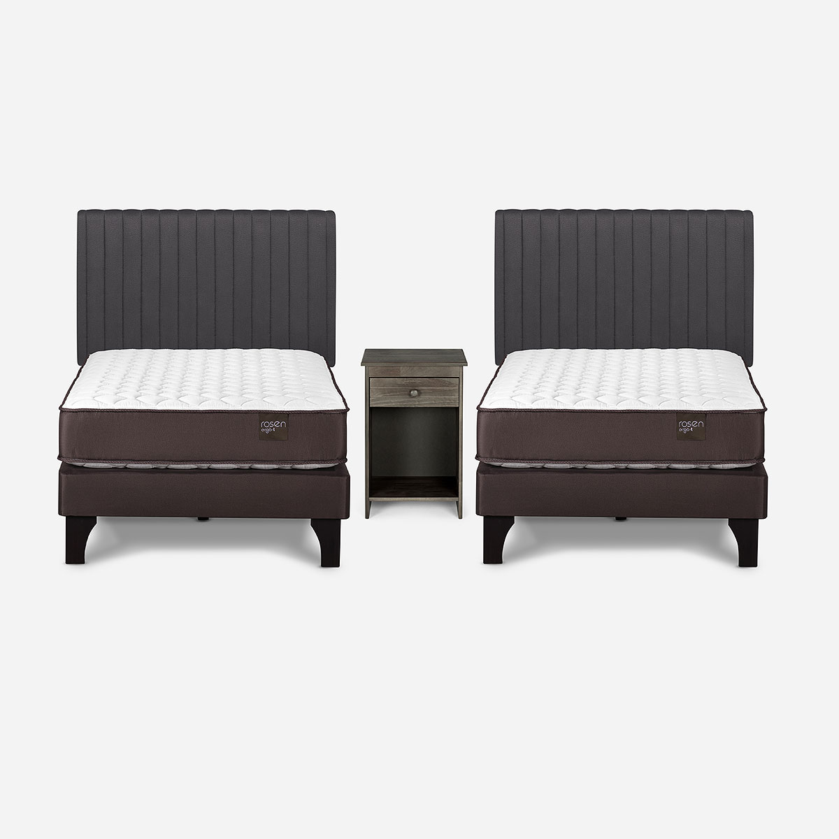 SET 2 CAMAS NEW ERGO T 1 PLAZA + SET DE MUEBLES LUCIO - 1