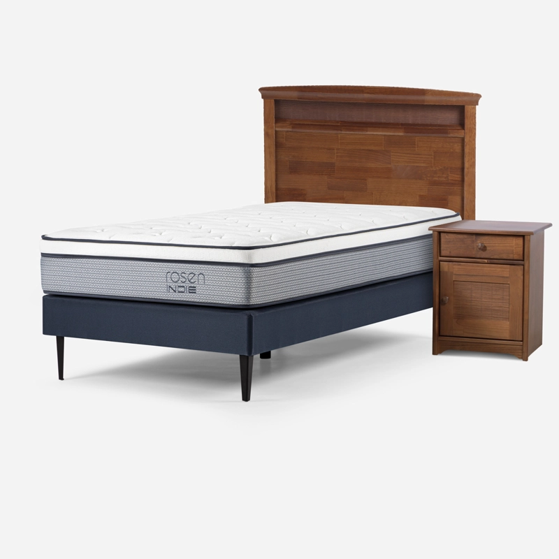 CAMA EUROPEA ROSEN  INDIE 1,5 PLAZAS + MUEBLES VENETO - 6
