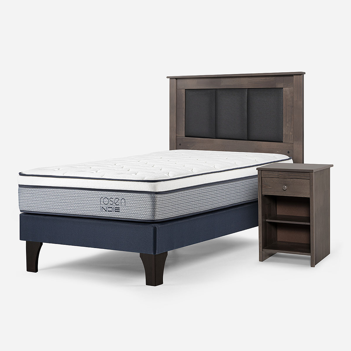CAMA INDIE 1,5 PLAZAS + RESPALDO RACHEL Y VELADOR FERRARA - 2
