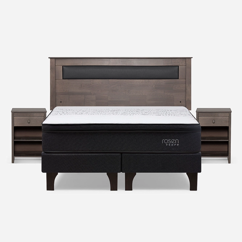 CAMA TEMPO 2 PLAZAS + MUEBLES FERRARA - 1