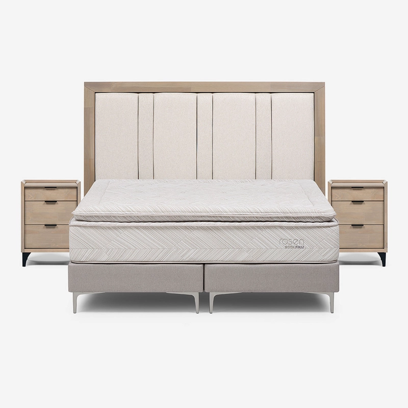 CAMA EUROPEA BOCK FIRM 2 PLAZAS BD + SET DE MUEBLES MELROSE - 1