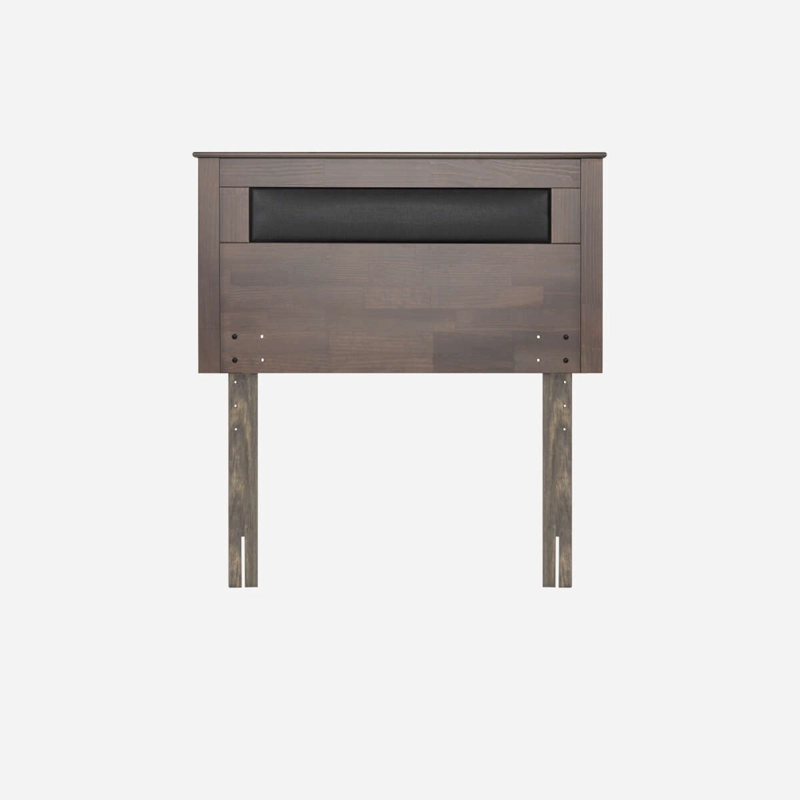 RESPALDO ROSEN FERRARA MADERA-CUERINA GRIS 1,5 PLAZAS - 1